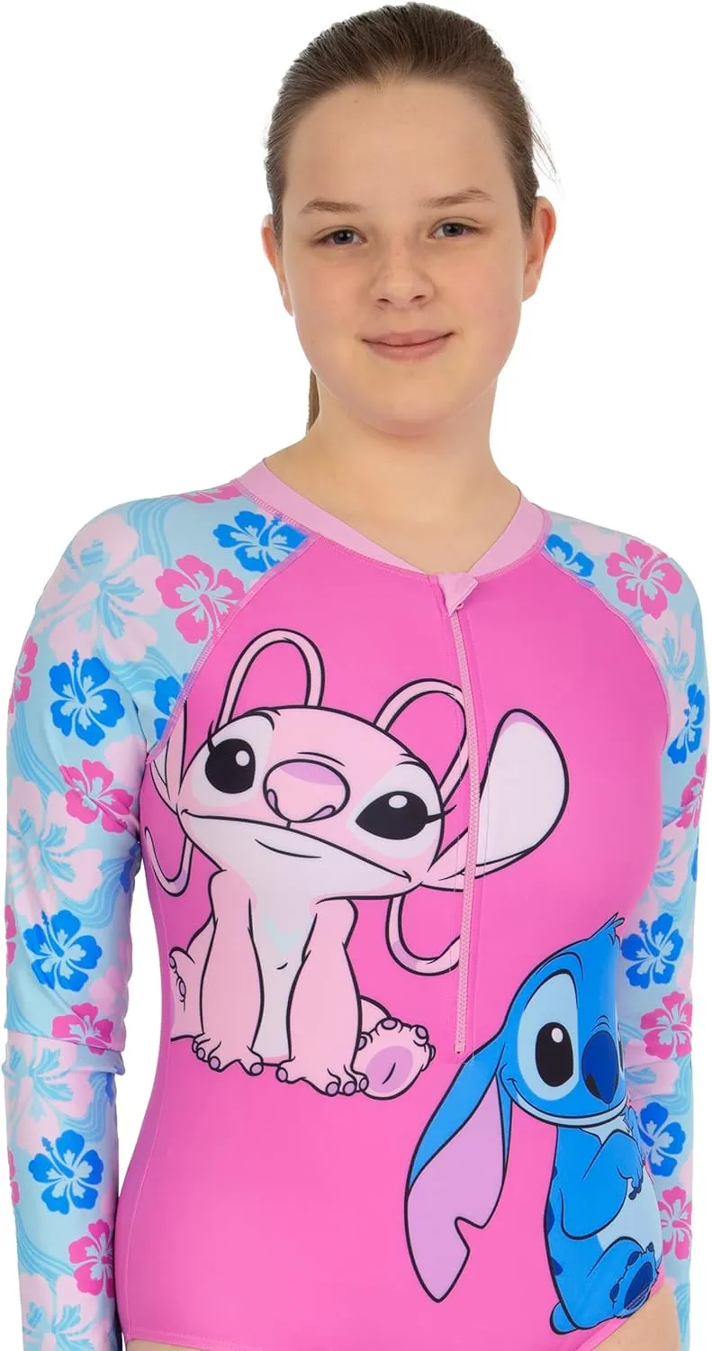 Disney Bathing Suit | Stitch Swimsuit Girls | Lilo and Stitch Long Sleeve Girls Swimsuit | Kids Bathing Suit