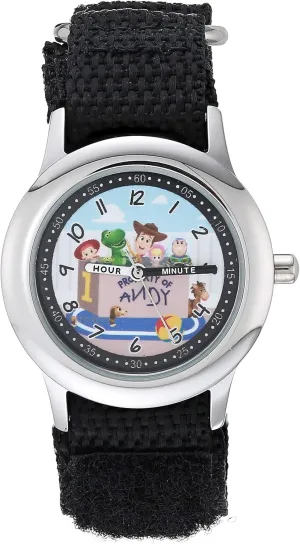 Disney Toy Story Kids' Stainless Steel Time Teacher Analog Quartz Nylon Strap Watch