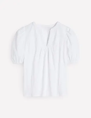Dolly Broderie Top-White