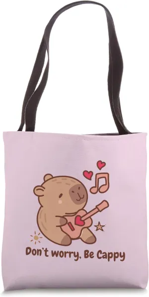 Don't Worry Be Cappy Musical Capybara Tote Bag