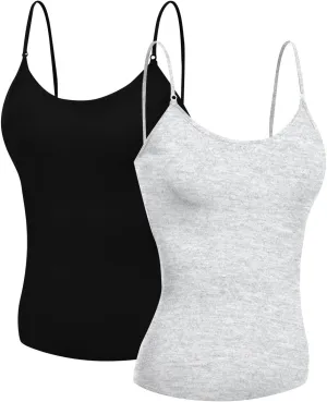 Emmalise Women's Camisole Built in Bra Wireless Fabric Support Short Cami