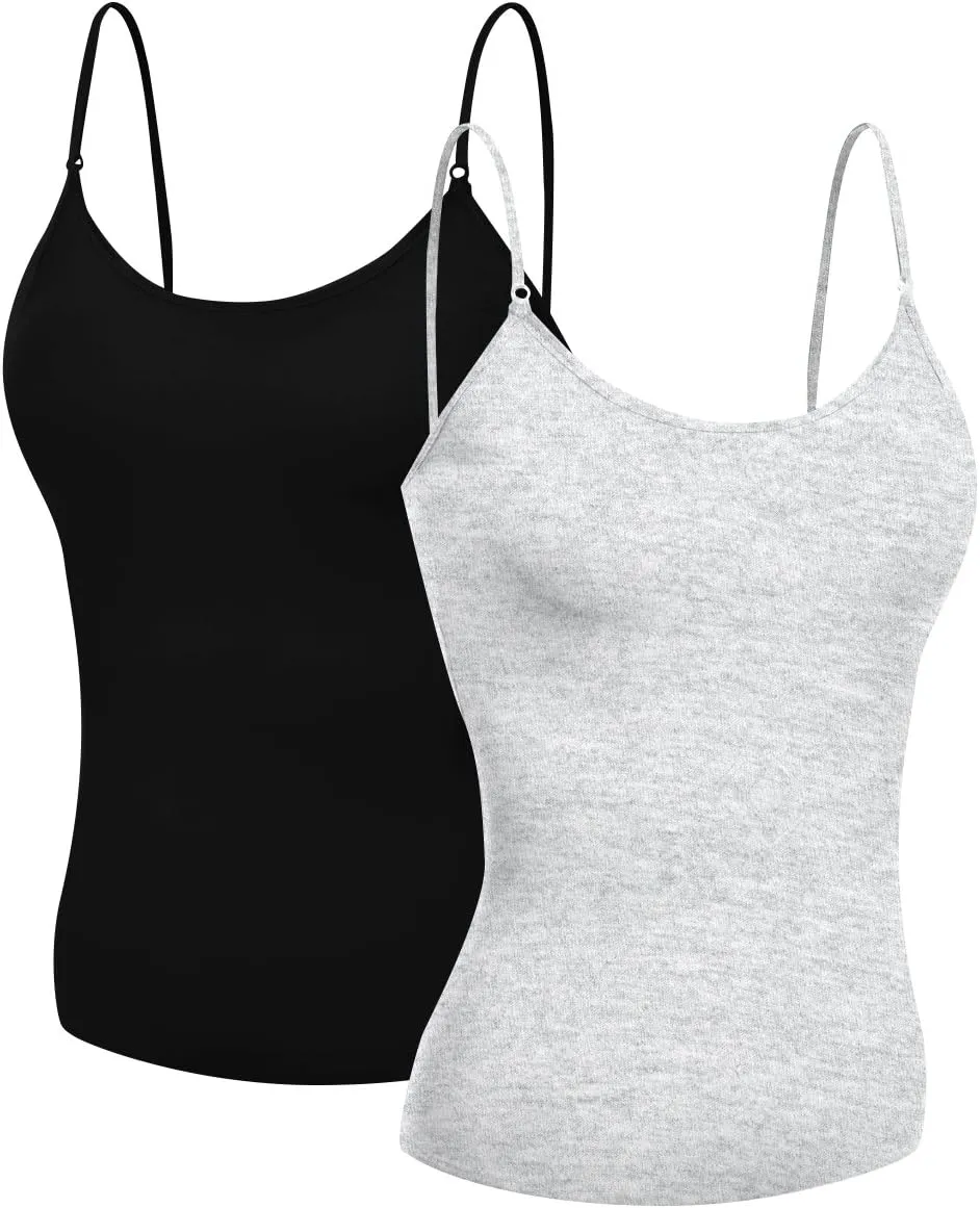 Emmalise Women's Camisole Built in Bra Wireless Fabric Support Short Cami
