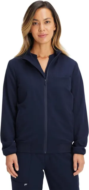 Fabletics Women's Daily 3-Pocket Scrub Jacket - MotionTech, Lightweight, Breathable, Wrinkle-Resist, Semi-Slim Fit