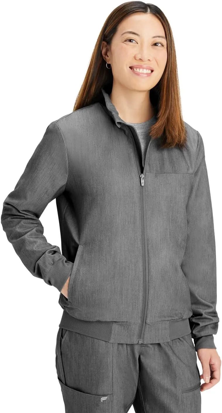 Fabletics Women's Daily 3-Pocket Scrub Jacket - MotionTech, Lightweight, Breathable, Wrinkle-Resist, Semi-Slim Fit