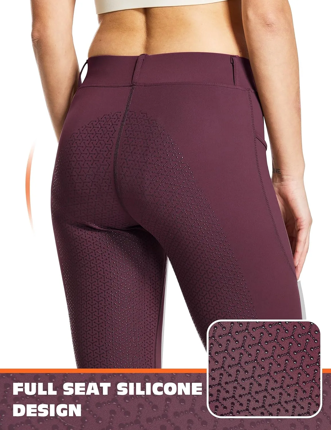 FitsT4 Sports Women's Full Seat Horse Riding Pants Bootcut Riding Tights with Pockets Equestrian Breeches for Women