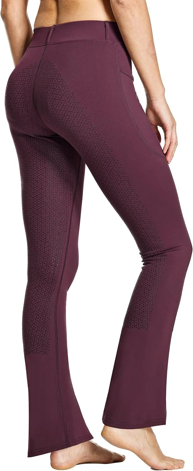 FitsT4 Sports Women's Full Seat Horse Riding Pants Bootcut Riding Tights with Pockets Equestrian Breeches for Women