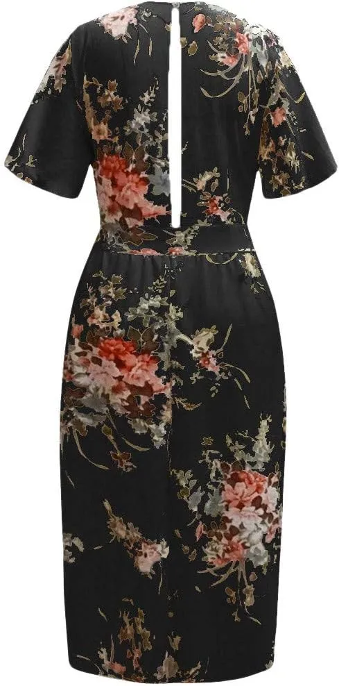 Floral Maxi Dresses for Women 2025 Summer Plus Size V Neck Flowy Split Long Dress Casual Baggy Comfy Beach Vacation Sundress