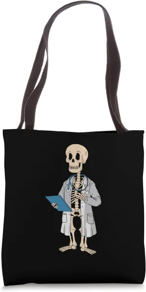 Funny Skeleton Doctor with Stethoscope Tote Bag