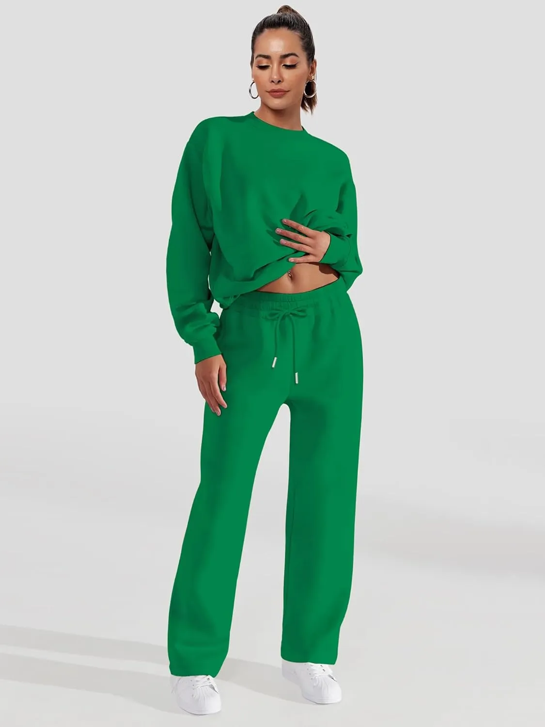 FUPHINE Women's Two Piece Oversized Loose Outfits Pullover & Pants Sweatsuits Lounge Sets