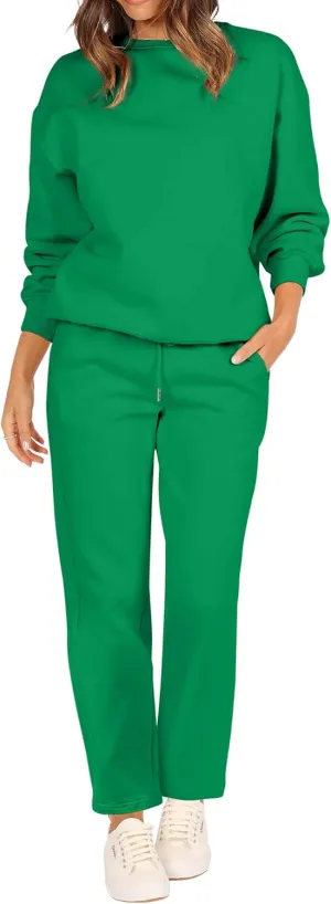 FUPHINE Women's Two Piece Oversized Loose Outfits Pullover & Pants Sweatsuits Lounge Sets