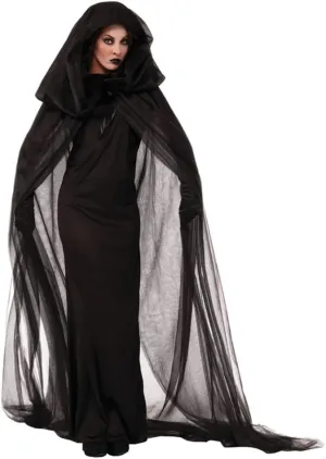 GALPADA Halloween Witch Cosplay Dress Cloak: Long Witch Costume Vampire Cosplay Capes for Adults XXL