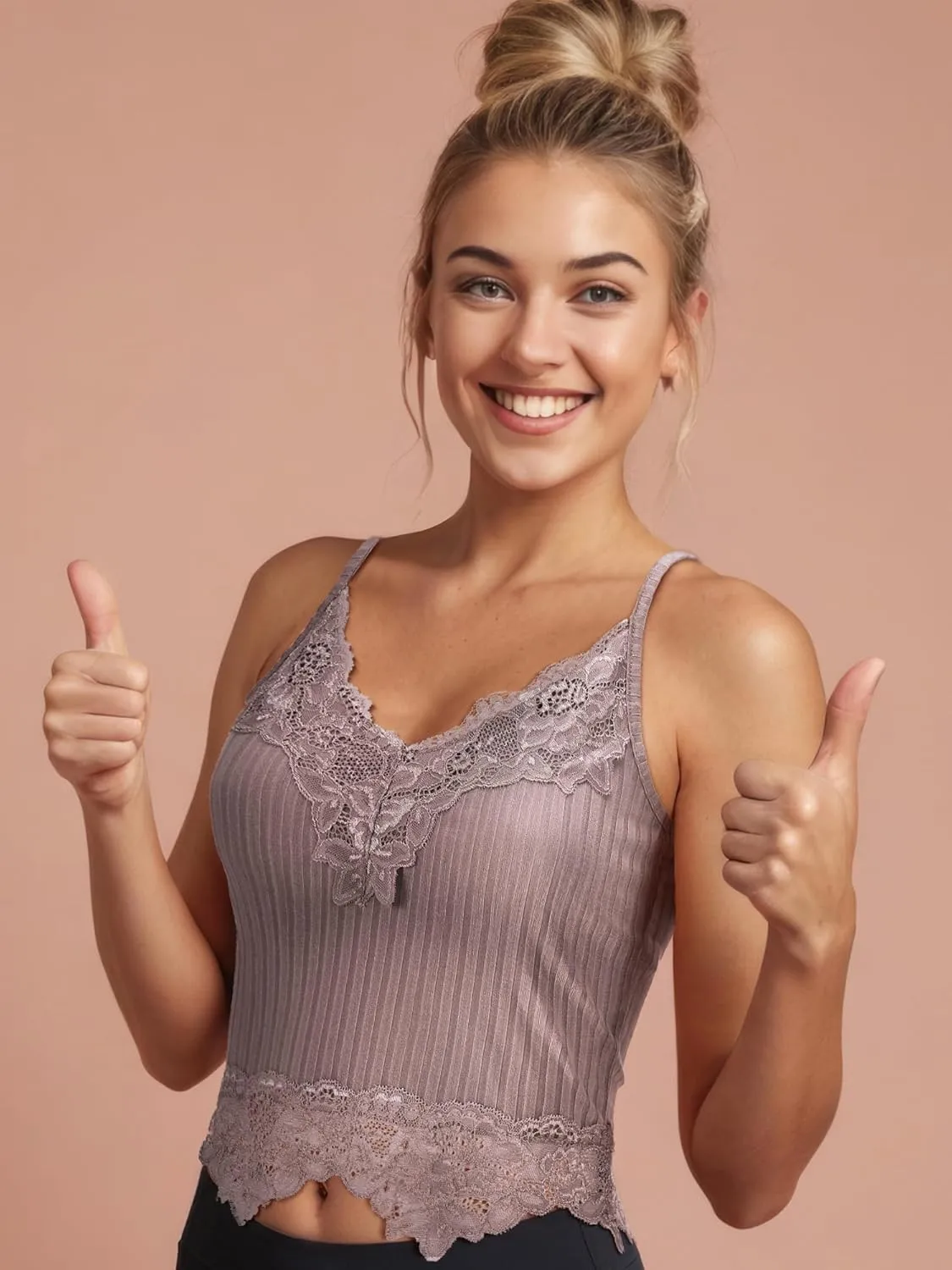 Geyoga 8 Pack Womens Y2k Crop Tops Fairy Grunge Clothes Lace Patchwork Tops V Neck Cami Ribbed Knitted Tank for Women