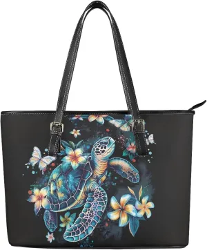 GIFTPUZZ Leather Tote Handbag for Women Ladies Zipper Shoulder Bag with Portable Adjustable Handle High-Capacity