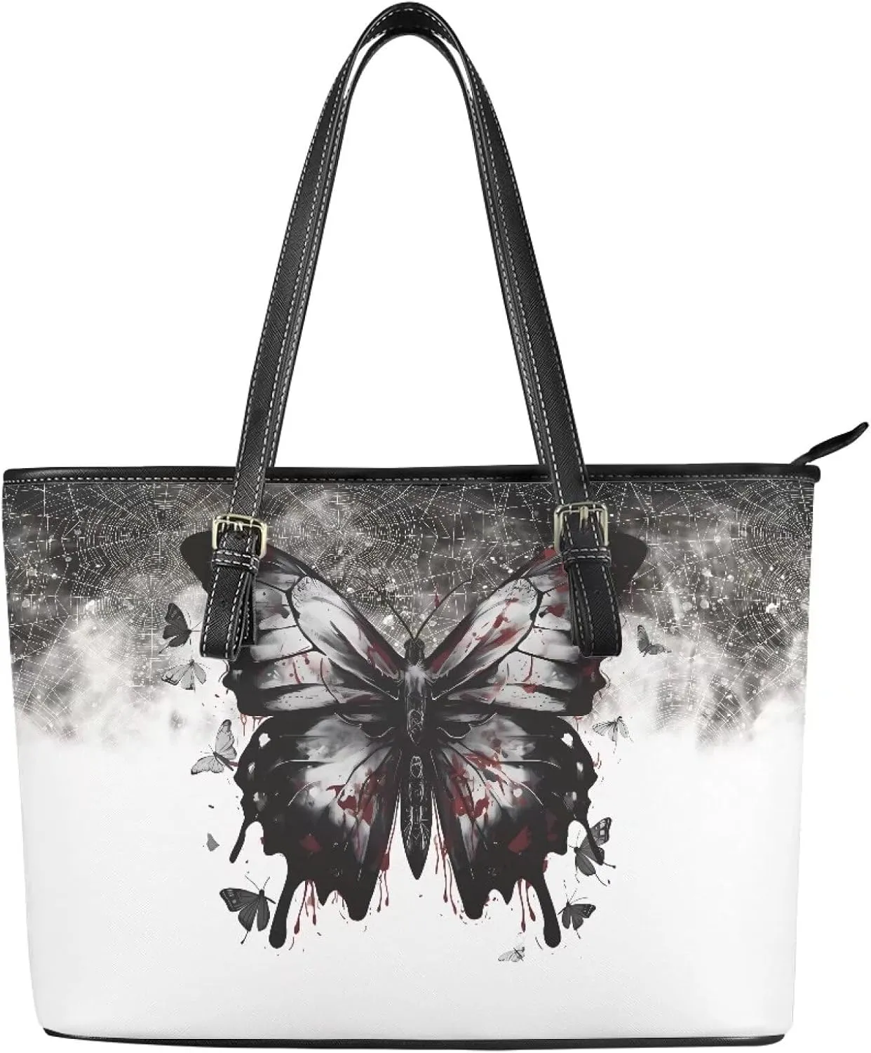 GIFTPUZZ Leather Tote Handbag for Women Ladies Zipper Shoulder Bag with Portable Adjustable Handle High-Capacity