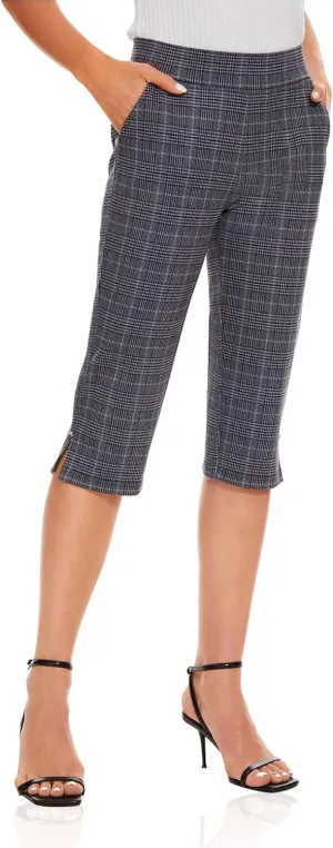 Ginasy Capri Pants for Women Casual Summer Dressy Pull On Stretch High Waisted Crop Work Leggings with Pockets