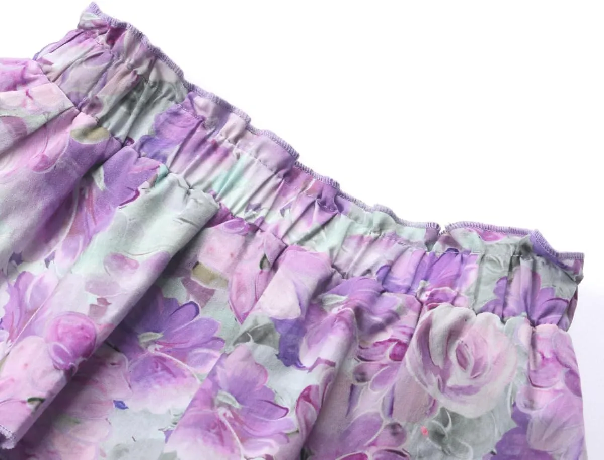 Girls and Toddlers Skirts Floral & Plaid Mini Skirt with Built-in Shorts