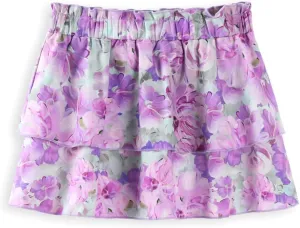 Girls and Toddlers Skirts Floral & Plaid Mini Skirt with Built-in Shorts
