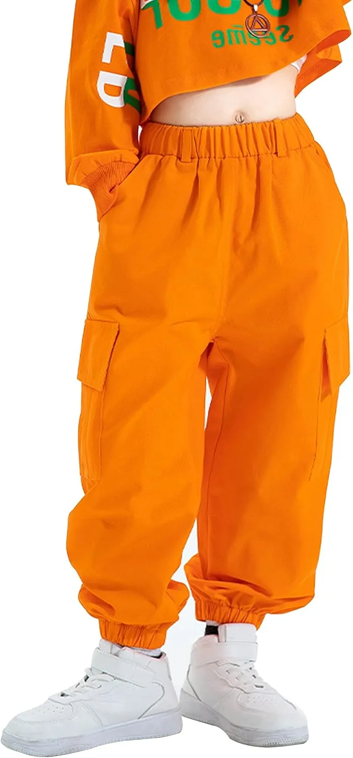 Happy Cherry Kids Girl Hip Hop Outfits Casual Loose Dance Joggers Lightweight Spring Fall Trousers 2023 3-15 Years