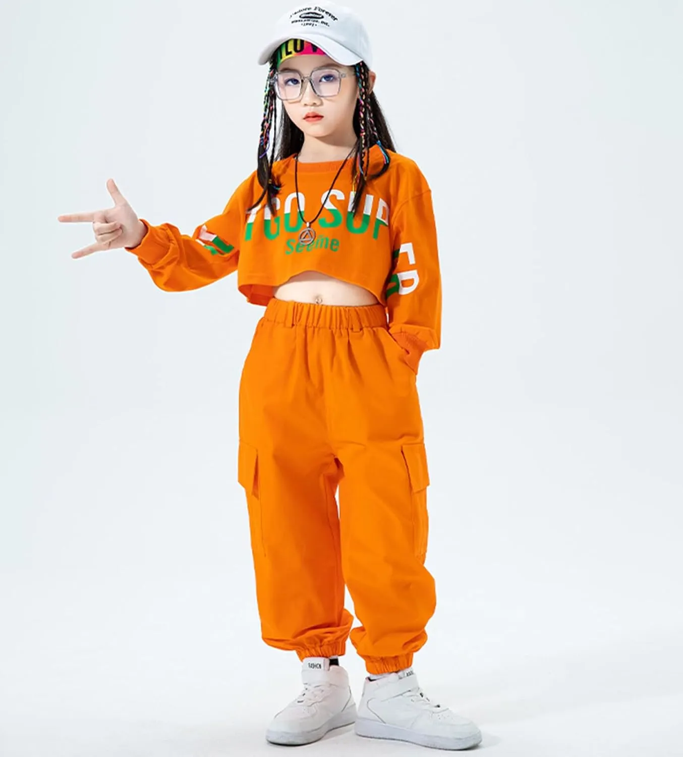 Happy Cherry Kids Girl Hip Hop Outfits Casual Loose Dance Joggers Lightweight Spring Fall Trousers 2023 3-15 Years