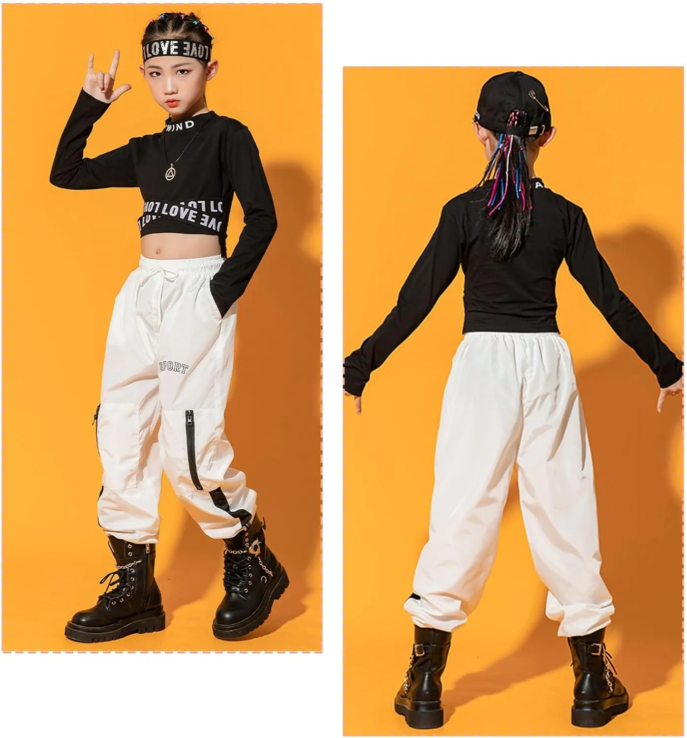 Happy Cherry Kids Girl Hip Hop Outfits Casual Loose Dance Joggers Lightweight Spring Fall Trousers 2023 3-15 Years