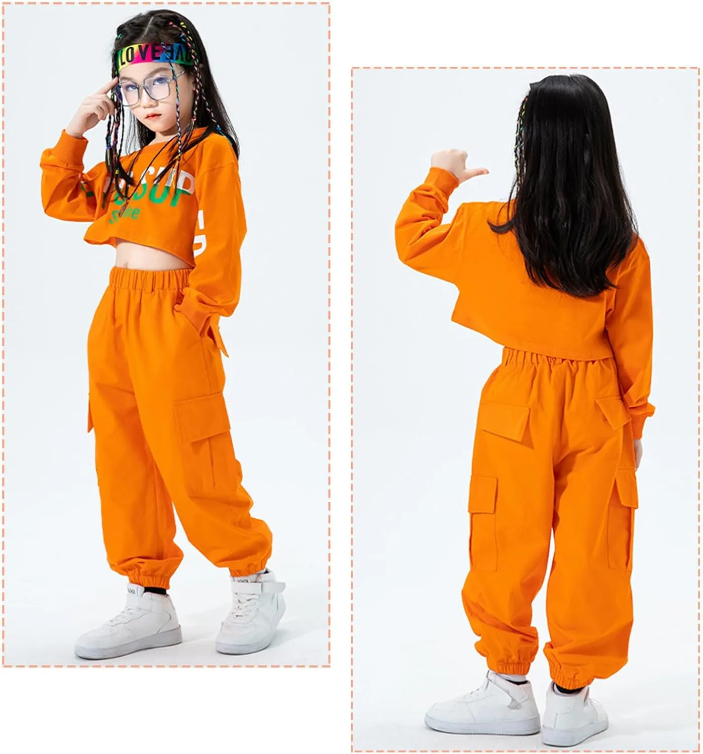 Happy Cherry Kids Girl Hip Hop Outfits Casual Loose Dance Joggers Lightweight Spring Fall Trousers 2023 3-15 Years