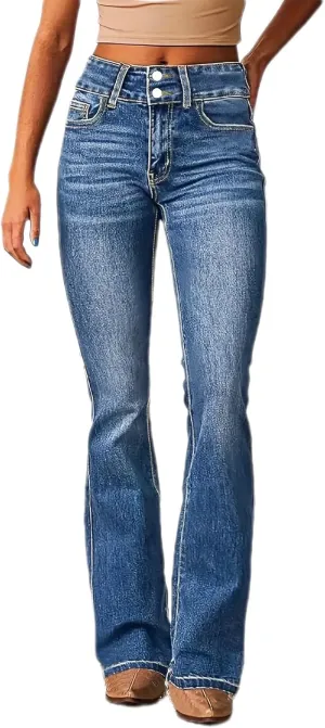High-Waisted Wide-Leg Jeans for Women Stylish Loose Fit Classic Design Casual Denim Pants Street Washed Denim Trouser