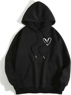Hilinker Womens Graphic Hoodies Drawstring Long Sleeve Sweatshirt with Pocket Pullover