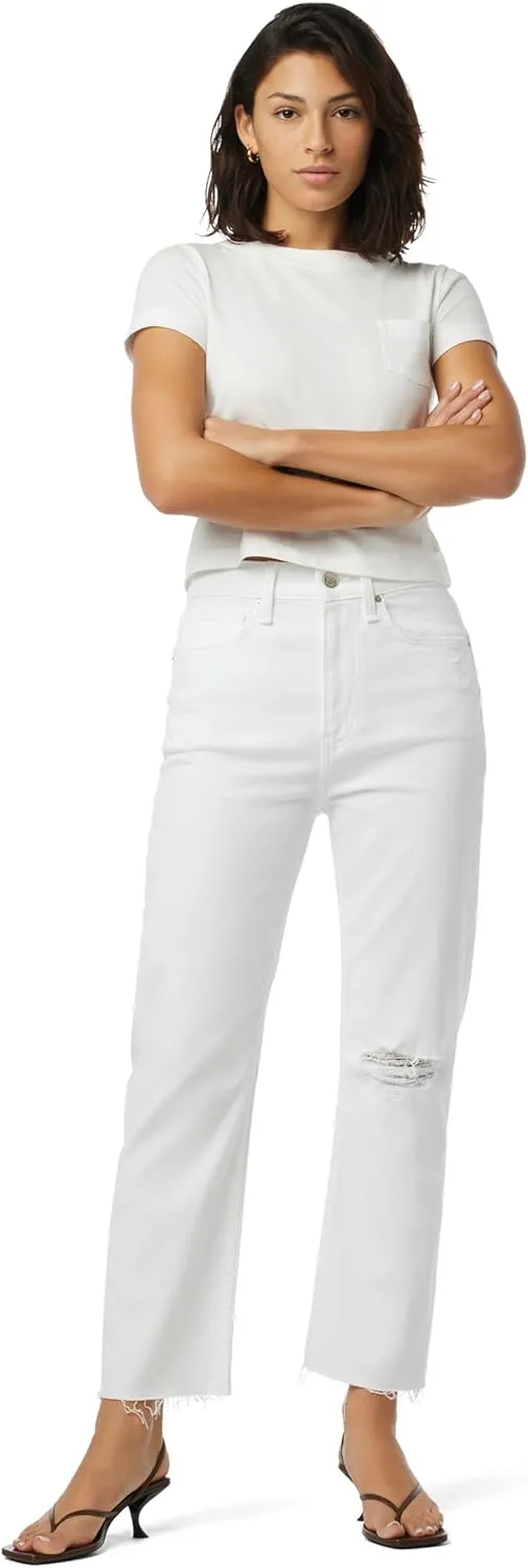 HUDSON Women's Jade High Rise Straight, Loose Fit Crop Jean