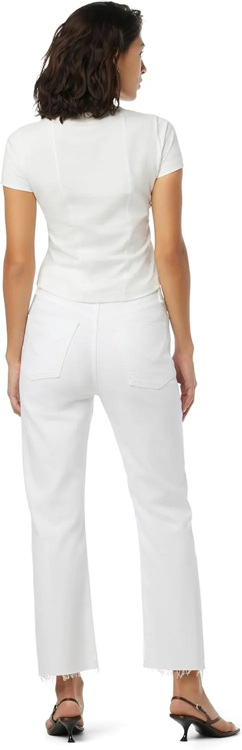 HUDSON Women's Jade High Rise Straight, Loose Fit Crop Jean