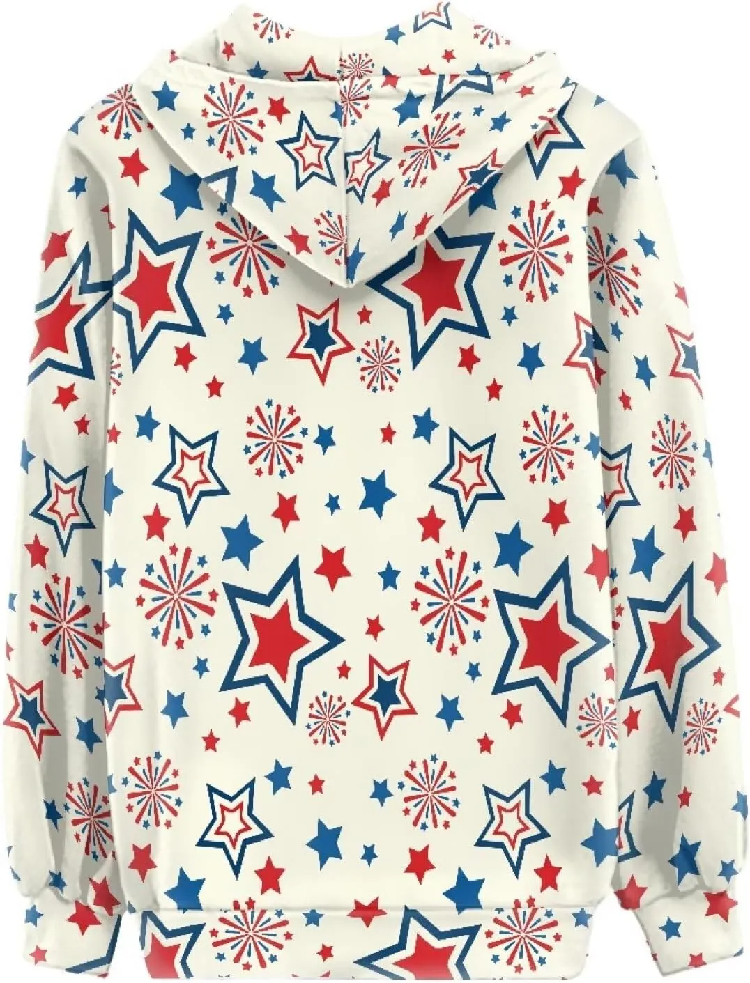 Irisjudy Women Oversized Hoodies Retro Boho Xmas Flower Hooded Jacket Island Totem Long-Sleeve Fall Outwear Sweatshirt Zip-up