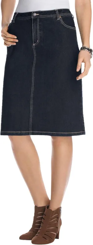 Jessica London Women's Plus Size True Fit A-line Denim Short Mini Skirt