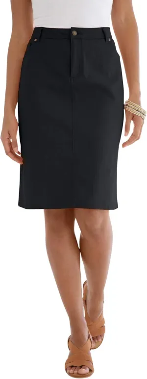 Jessica London Women's Plus Size True Fit A-line Denim Short Mini Skirt