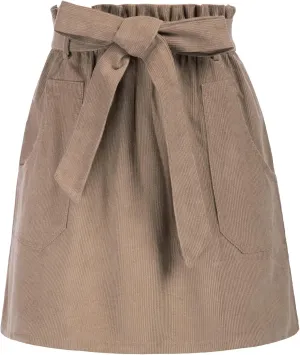 KANCY KOLE Women's Corduroy Skirt Casual High Waist A Line Skirt Skirt Short Skirt with Pockets Elastic Waist