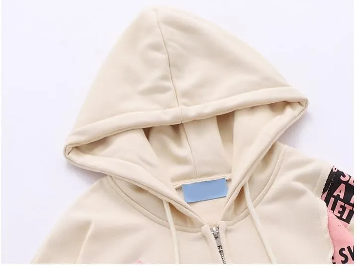 Kelabia Coquette Oversized Hoodie Star Graphic Hoodies for Women Teen Y2K Zip Up Hoodie Trendy Y2K Jackets Hip Hop Streetwear