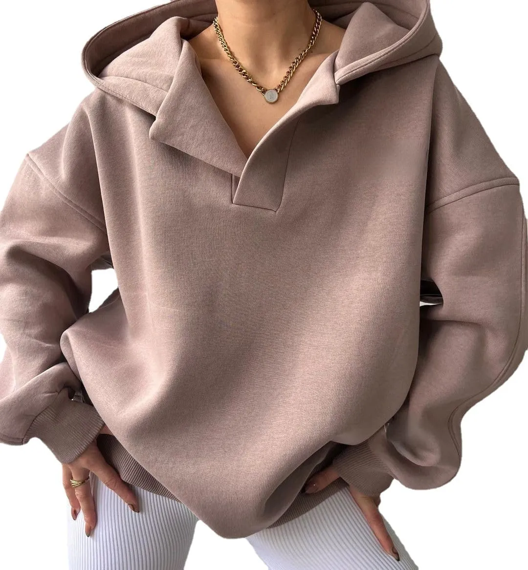 Kelabia Women Oversized Hoodie Y2K Hoodies Fleece Pullover Sweatshirts Vintage Preppy Plain Hoodie Grunge Clothes