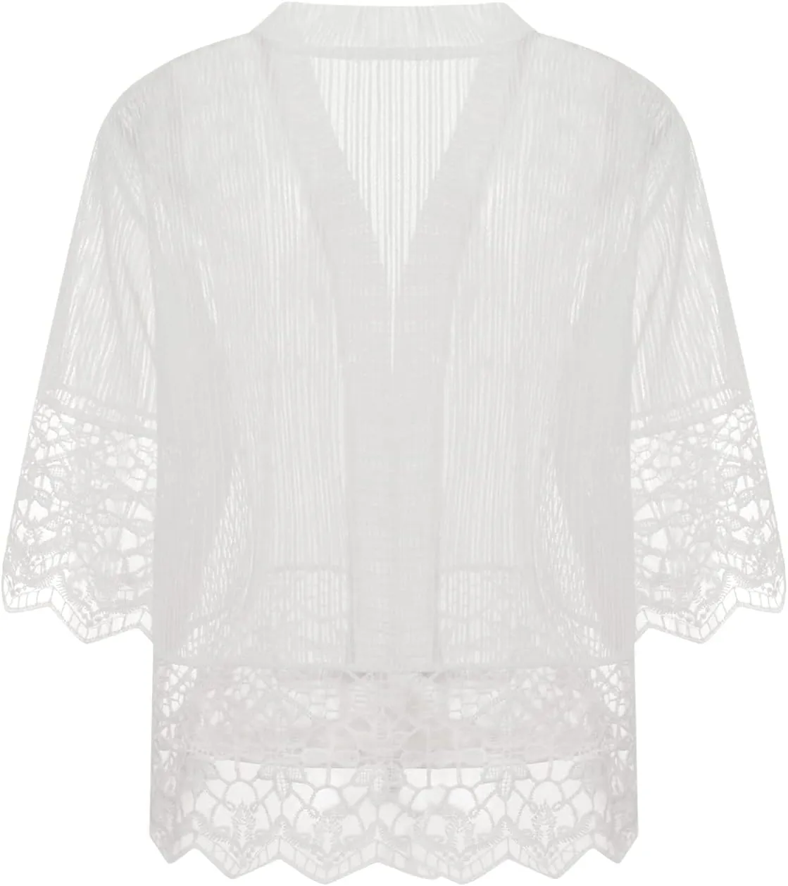 Lace Sheer Cardigan Short Sleeve Ruffle Open Front Tops for Women