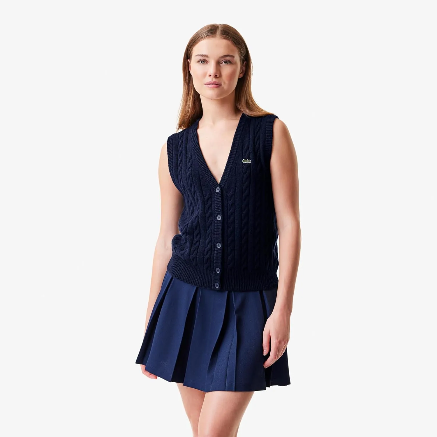 Lacoste x Bandier Women's Sleeveless Cashmere Cardigan