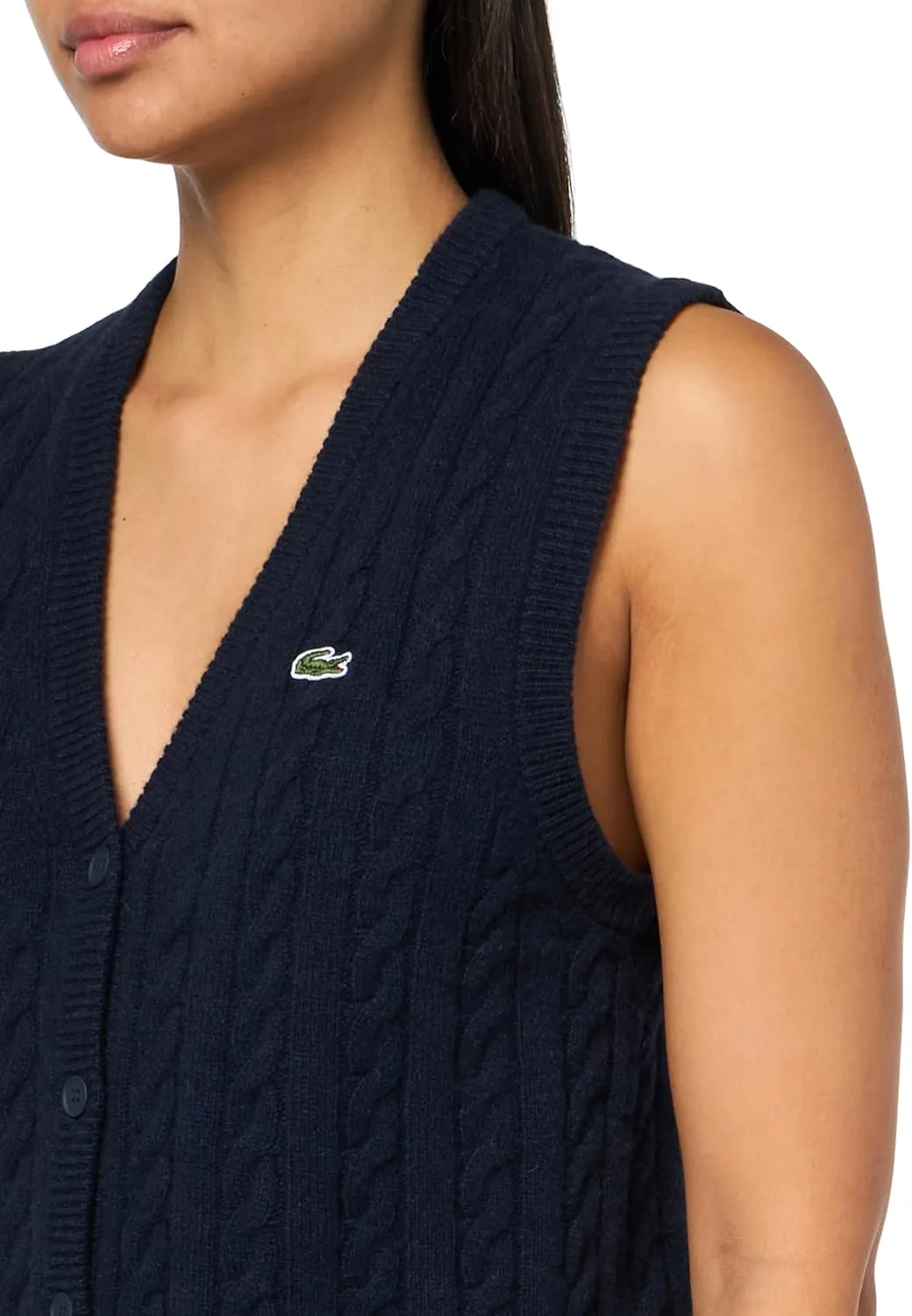 Lacoste x Bandier Women's Sleeveless Cashmere Cardigan