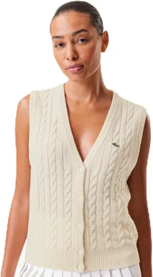 Lacoste x Bandier Women's Sleeveless Cashmere Cardigan