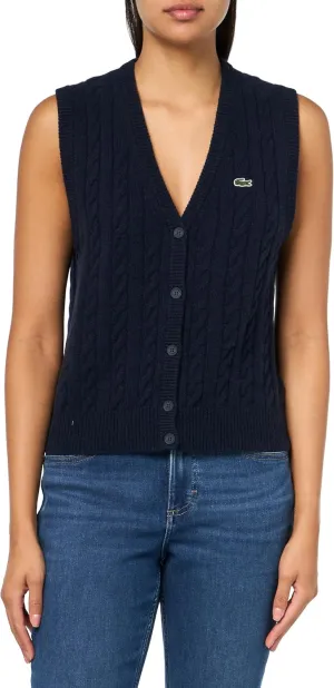 Lacoste x Bandier Women's Sleeveless Cashmere Cardigan
