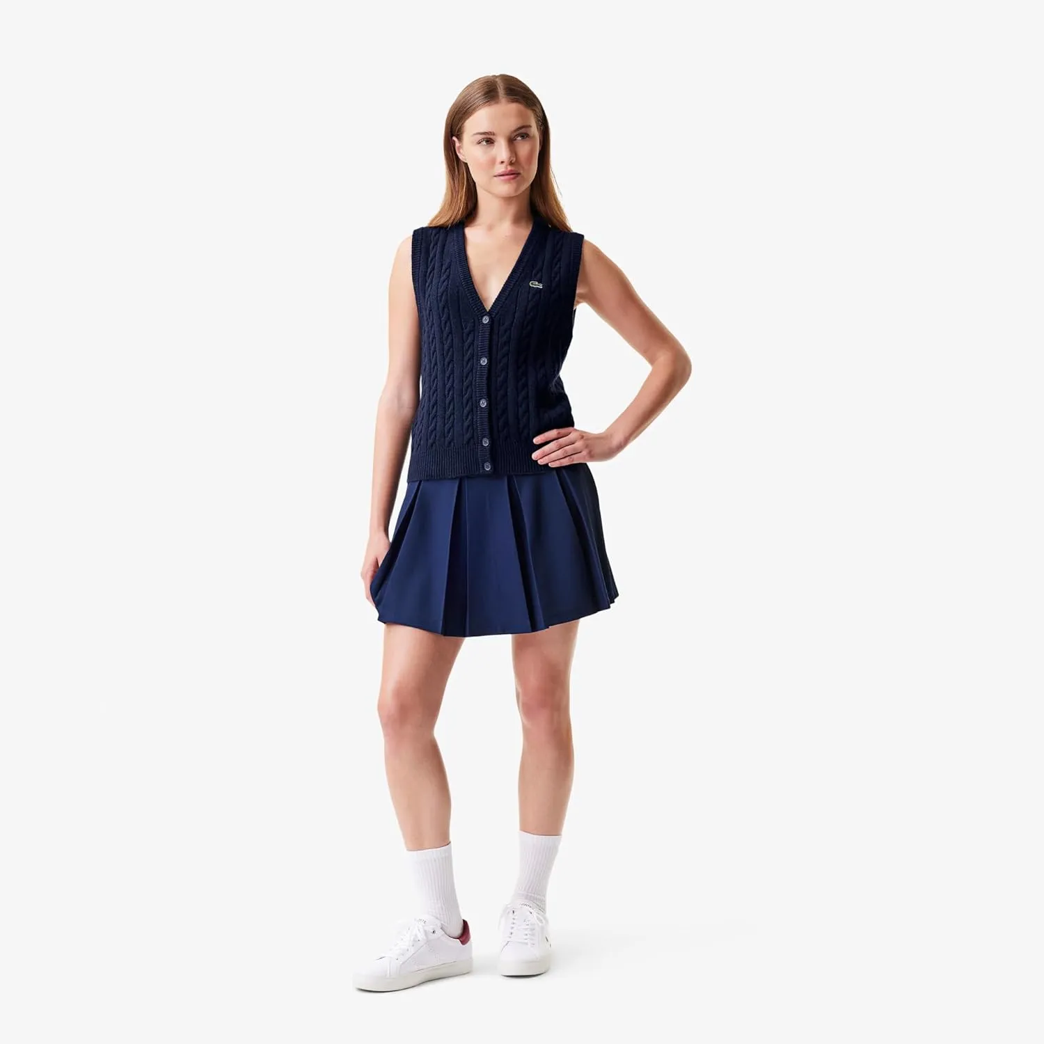 Lacoste x Bandier Women's Sleeveless Cashmere Cardigan