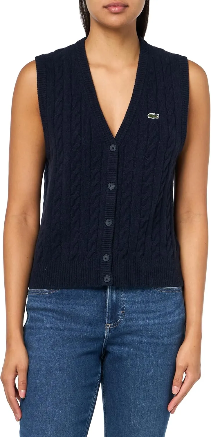 Lacoste x Bandier Women's Sleeveless Cashmere Cardigan