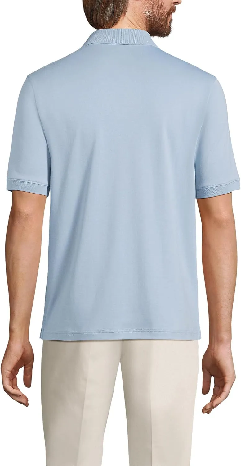 Lands' End Men's Short Sleeve American-Grown Supima Cotton Polo Shirt