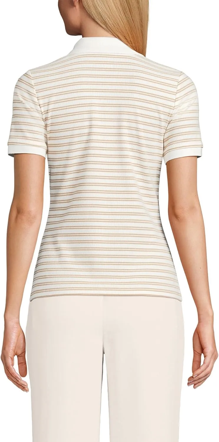 Lands' End Women's Short Sleeve Wide Rib Polo