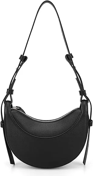 Leather Crescent Bag for Women, Designer Shoulder Bags, Sling Crossbody Bag Purse Casual Dumpling Hobo Bag