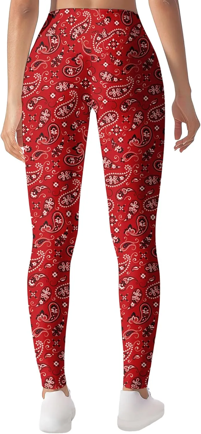 Leggings for Women Funny Printed Gym Womens Yoga Pants Floral Legging Flower Prints, Small