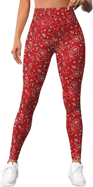 Leggings for Women Funny Printed Gym Womens Yoga Pants Floral Legging Flower Prints, Small