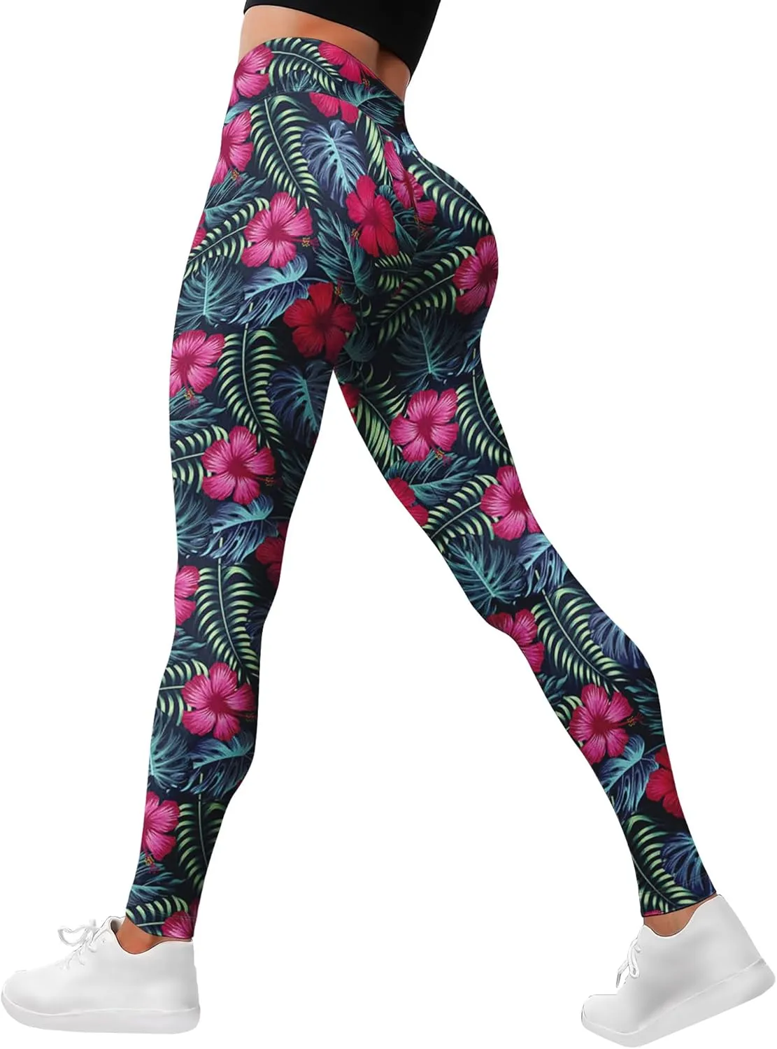 Leggings for Women Funny Printed Gym Womens Yoga Pants Floral Legging Tropical Athletic Pant