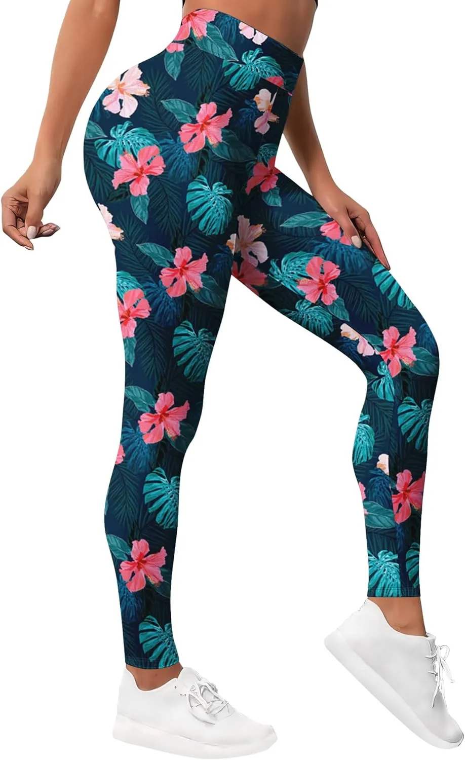 Leggings for Women Funny Printed Gym Womens Yoga Pants Floral Legging Tropical Athletic Pant