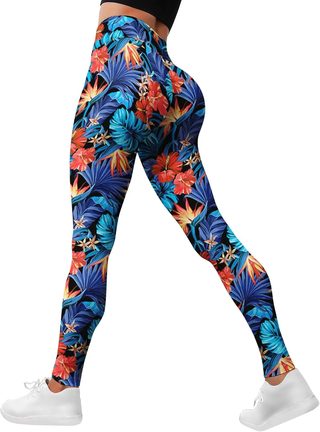Leggings for Women Funny Printed Gym Womens Yoga Pants Floral Legging Tropical Athletic Pant
